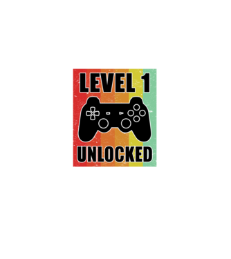 level 1 unlocked retro gamer model negru pe tricou