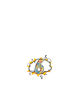 Birthday Comic Number 6 model negru pe tricou