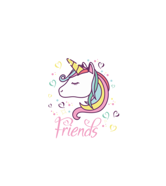 Unicorn Friend model negru pe tricou