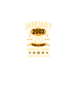 January 2003 20 years of being limited edition model negru pe tricou
