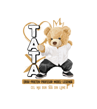Tati Teddy model alb pe tricou