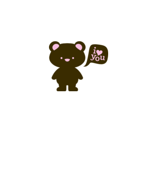 I Love You Bear model alb pe tricou
