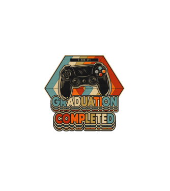 Graduatuion completed retro model negru pe tricou