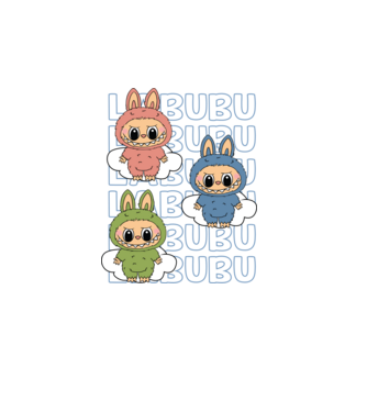 LABUBU model negru pe tricou