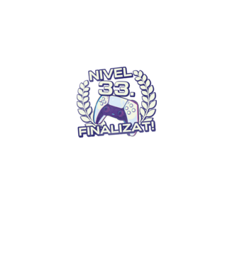 Nivel 33 finalizat! model negru pe tricou