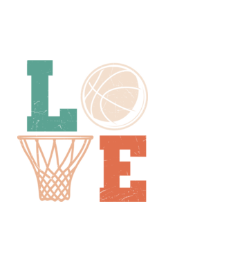 LOVE basketball model alb pe tricou