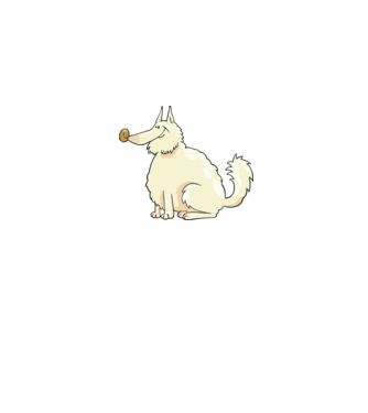 Dog silhouette model gri pe tricou