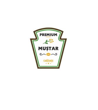 muștar premium - calitate model gri pe tricou