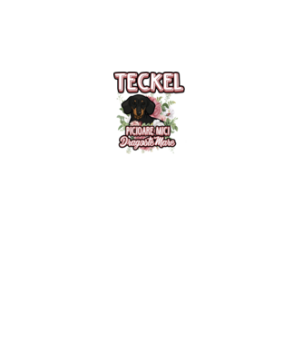 teckel : picioare mici dragoste mare model alb pe tricou