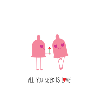 All you need is love model alb pe tricou