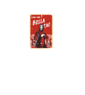 bella ciao poster retro model negru pe tricou