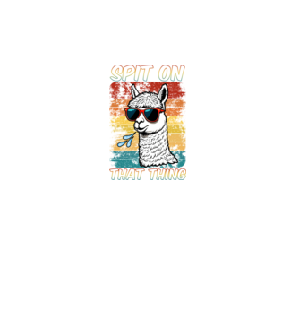 Spit on that thing llama rainbow Hawk Tuah model negru pe tricou