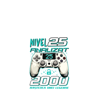 Nivel finalizat 25 2000 model negru pe tricou