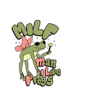 MILF man i love frogs model albastru deschis pe tricou