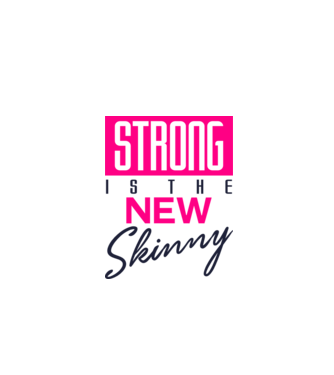 Strong is the new skinny model alb pe tricou