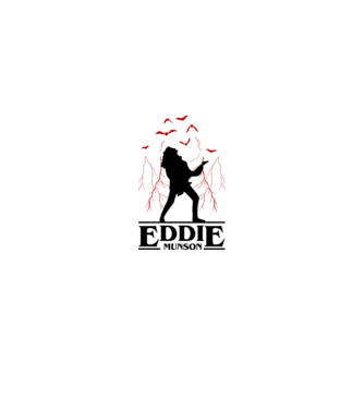 eddie munson stranger things model alb pe tricou