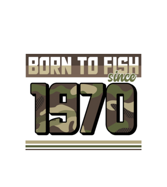 Born to fish since 1970 model alb pe tricou