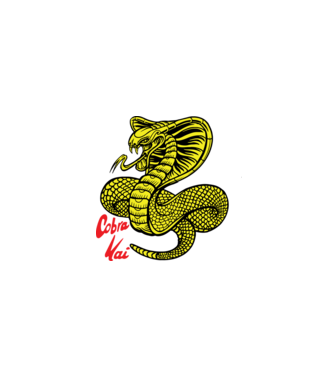 cobra kai logo color model negru pe tricou