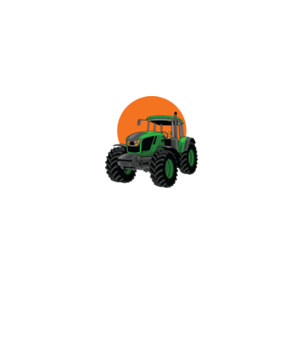 TRACTOR model alb pe tricou