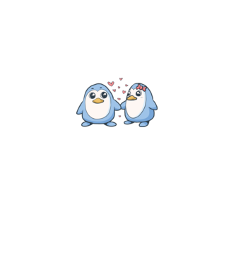 PINGUIN ÎNDRĂGOSTIT 2 model alb pe tricou