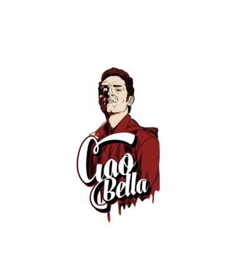 ciao bella berlin model alb pe tricou