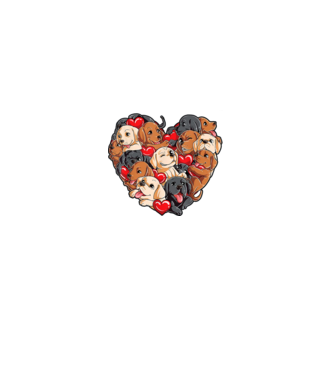 Puppy Heart model negru pe tricou