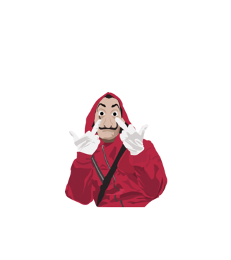 money heist fcku model negru pe tricou