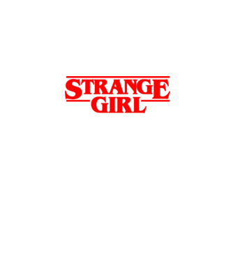 strange girl model albastru jeanși pe tricou