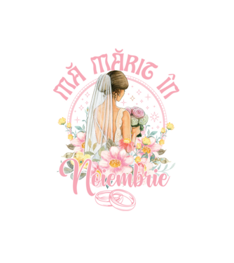mă mărit - în noiembrie model alb pe tricou