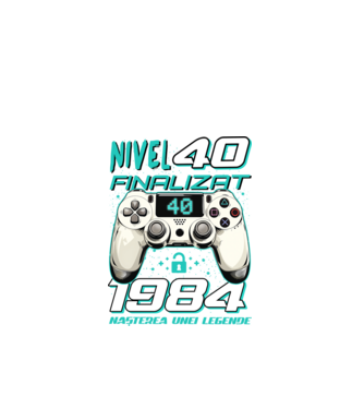 Nivel finalizat 40 1985 model negru pe tricou
