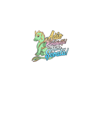 Adio grădiniță! Hello școală! model alb pe tricou