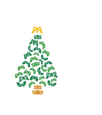 Gamer tree model alb pe tricou