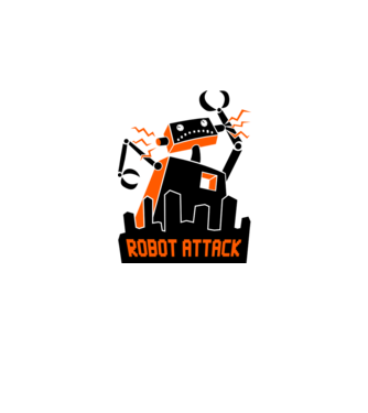 Robot Attack model alb pe tricou