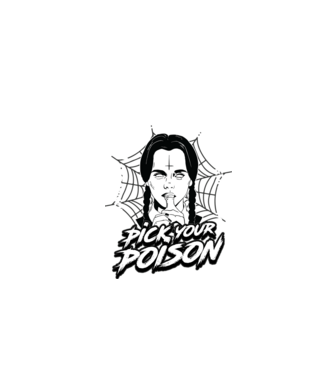 WEDNESDAY Pick your poison model negru pe tricou