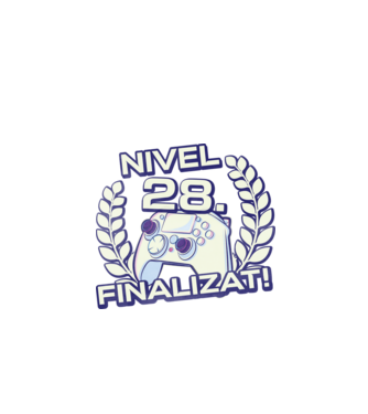 Nivel 28 finalizat! model negru pe tricou