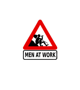men at work model gri pe tricou