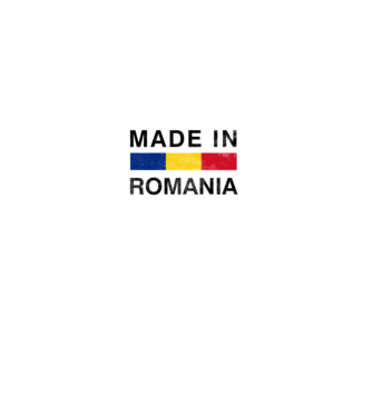 made in romania model negru pe tricou