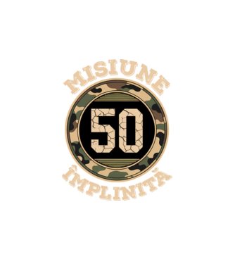 Misiune împlinită 50 model alb pe tricou