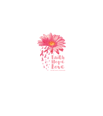 Gerbera faith hope love model negru pe tricou