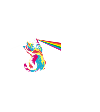 Pisica prismă model alb pe tricou