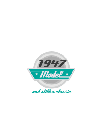 Model and still a classic - 1947 model albastru închis pe tricou