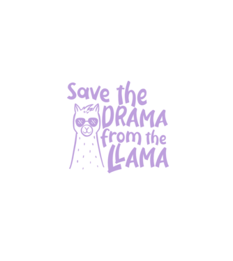 Save the drama from the llama model negru pe tricou