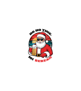 Ho ho ține mi berea! alb model nisipiu pe tricou