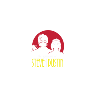 steve and dustin model negru pe tricou