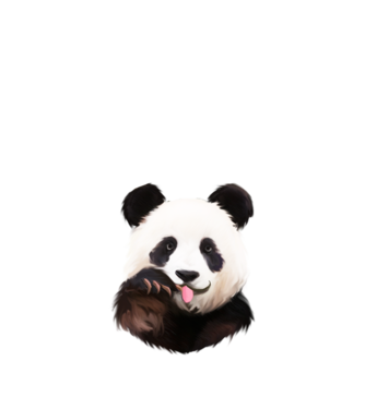 Panda face model nisipiu pe tricou