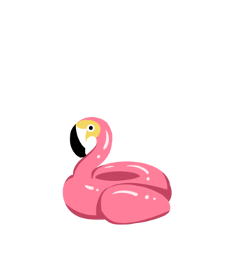 Flamingo colac de înot model alb pe tricou