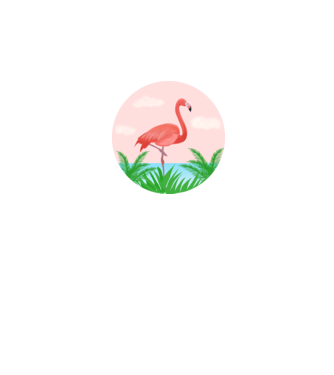 Flamingo model alb pe tricou