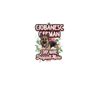 ciobănesc german - corp mare, dragoste mare model alb pe tricou