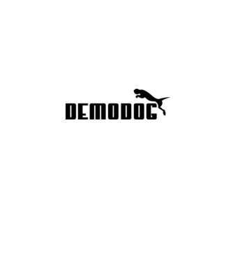 demodog logo black model gri pe tricou