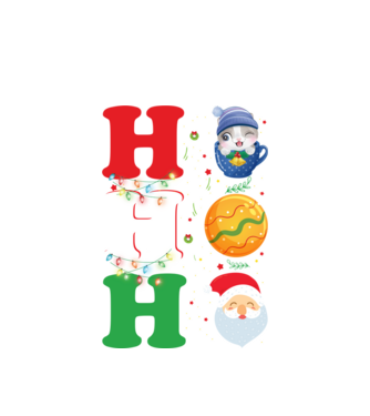 Ho-ho-ho christmas model alb pe tricou